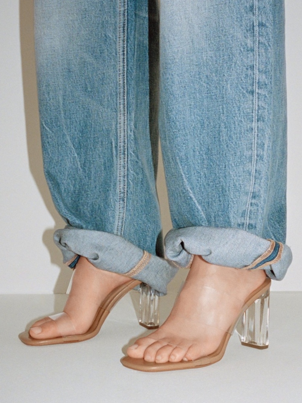 Fab af, ZARA, clear block heels!!
